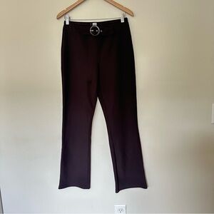 STUDIO 1940 70's Buckle Brown Ribbed Women's Boot Cut Stretch Pants